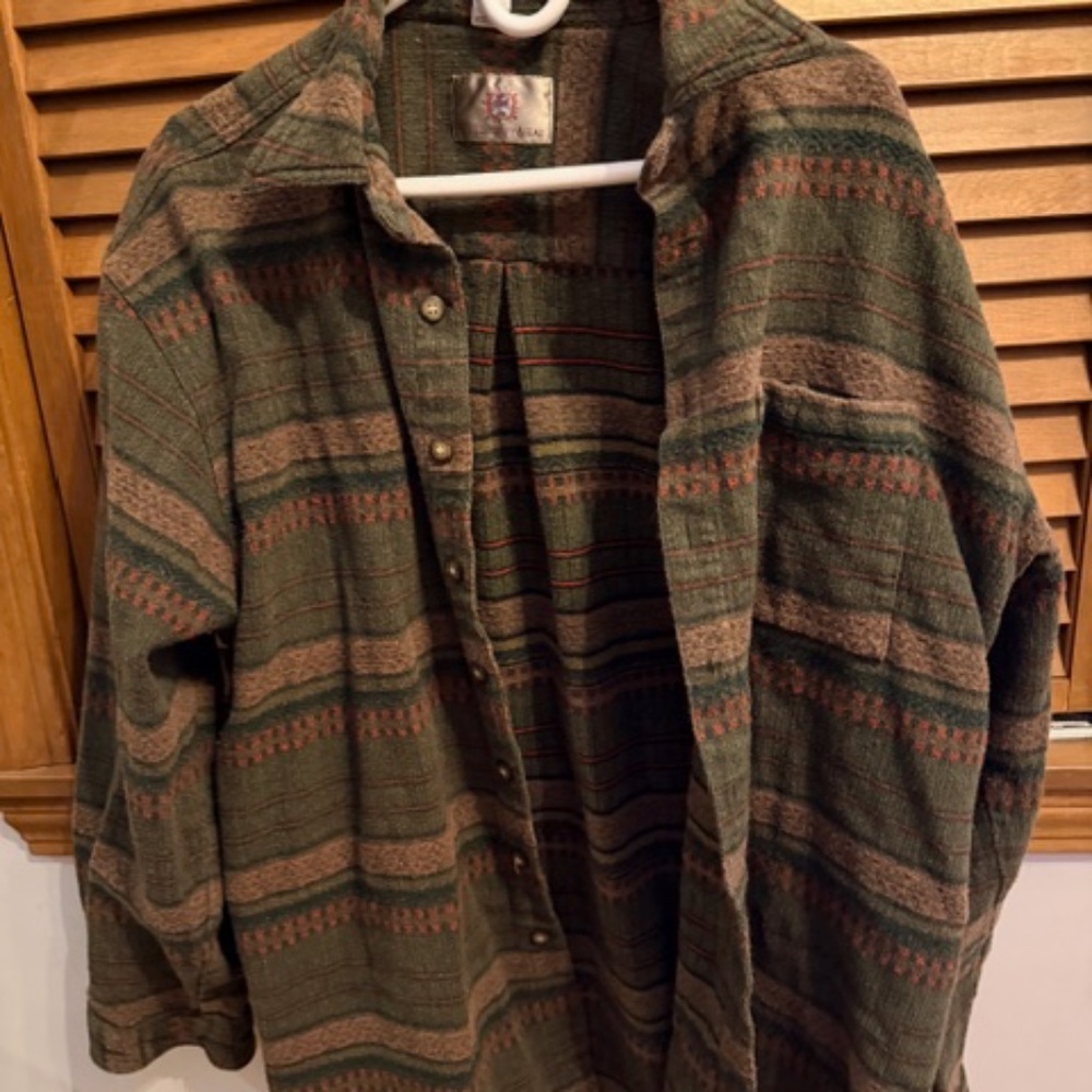 Vintage The Territory Ahead Striped Blanket XL Shirt - Picture 2 of 9